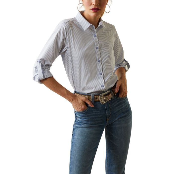 Ariat Ladies Venttek II Stretch Shirt - Classic Blue Stripe