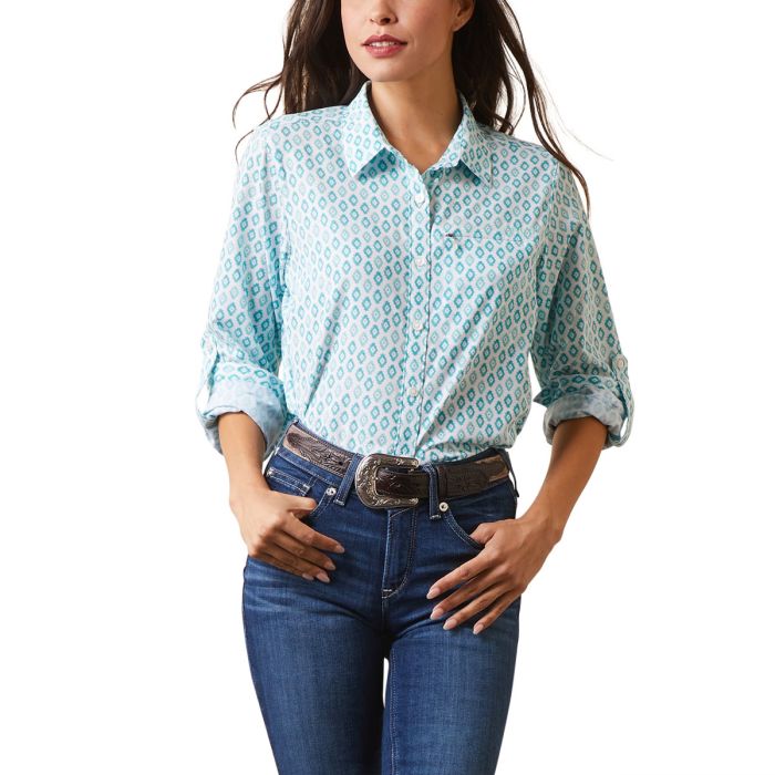 Ariat Ladies Venttek II Stretch Shirt - Sea Breeze Print - Sz S & L Only
