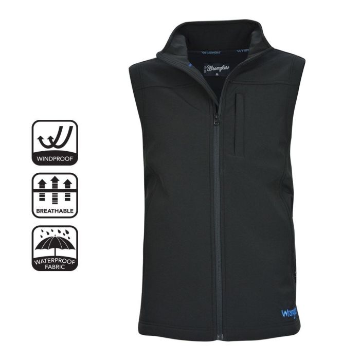 Wrangler Mens Logo Soft Shell Vest