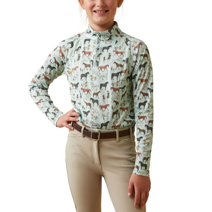 Ariat Youth Sunstopper 2.0 - Aqua Herd Print